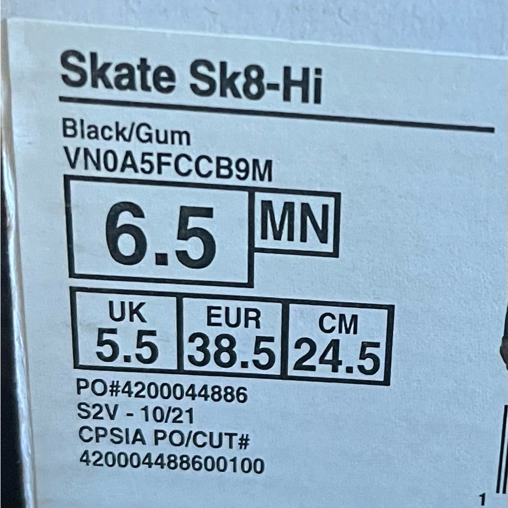 Vans Black White High-Top Skate Sneakers with Gum Sole - Picture 15 of 15